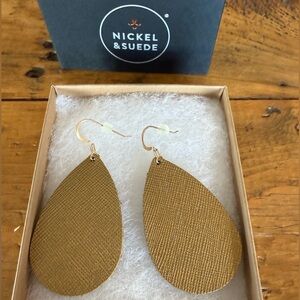 Nickel & Suede Teardrop Earrings